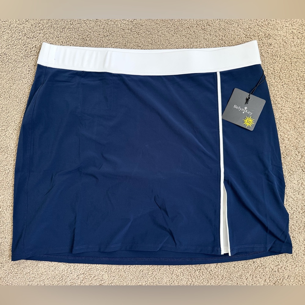 Belyn Key Golf Skort Women’s XL UPF 50 Stretch Woven Golf Tennis Skirt NWT